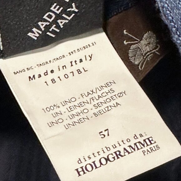 Hologramme Paris Spring Herringbone Multi Checks Blue Italian Linen Newsboy Cap - Picture 7 of 7